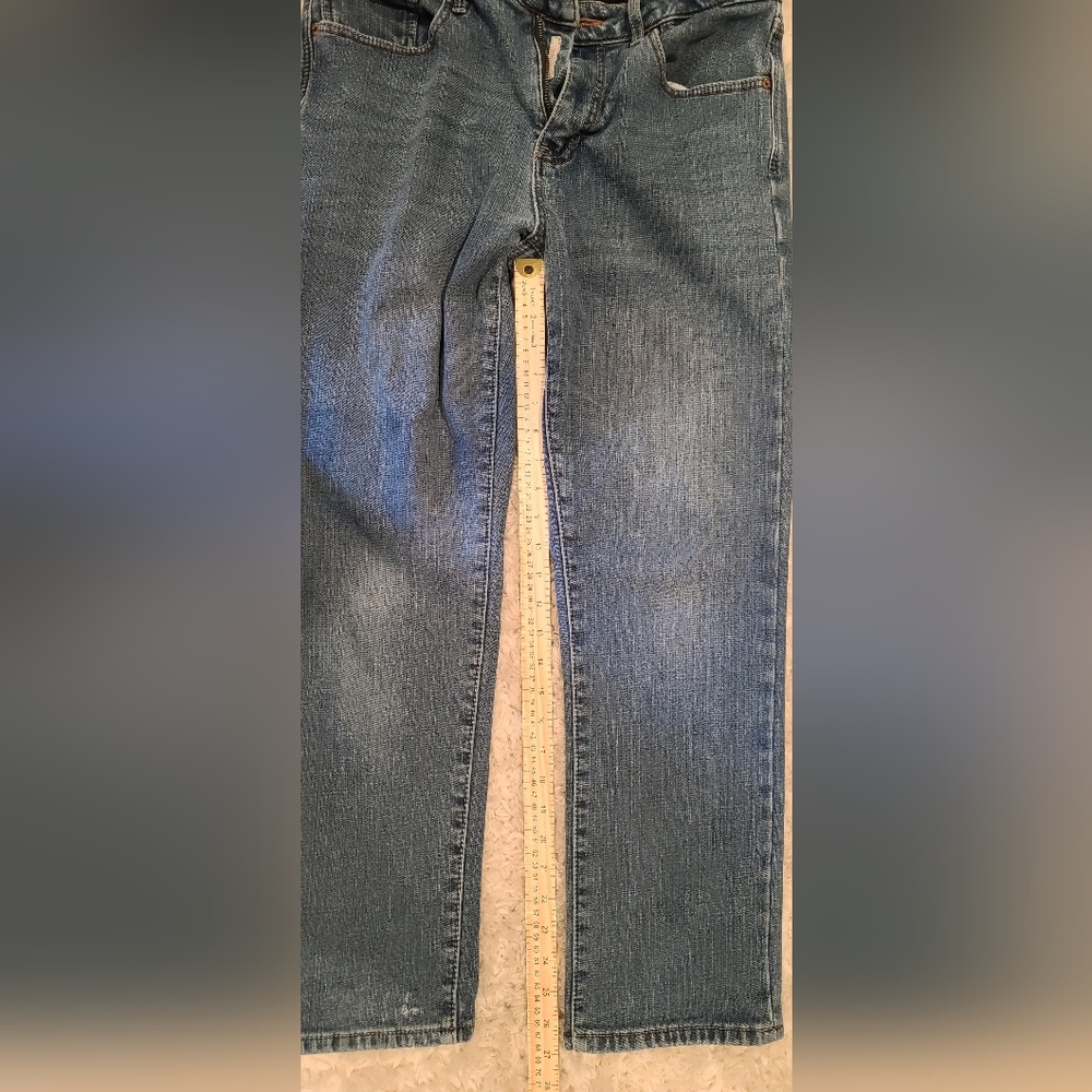 Weatherproof Vintage Fleece lined, 32x30, faded blue jeans very well loved